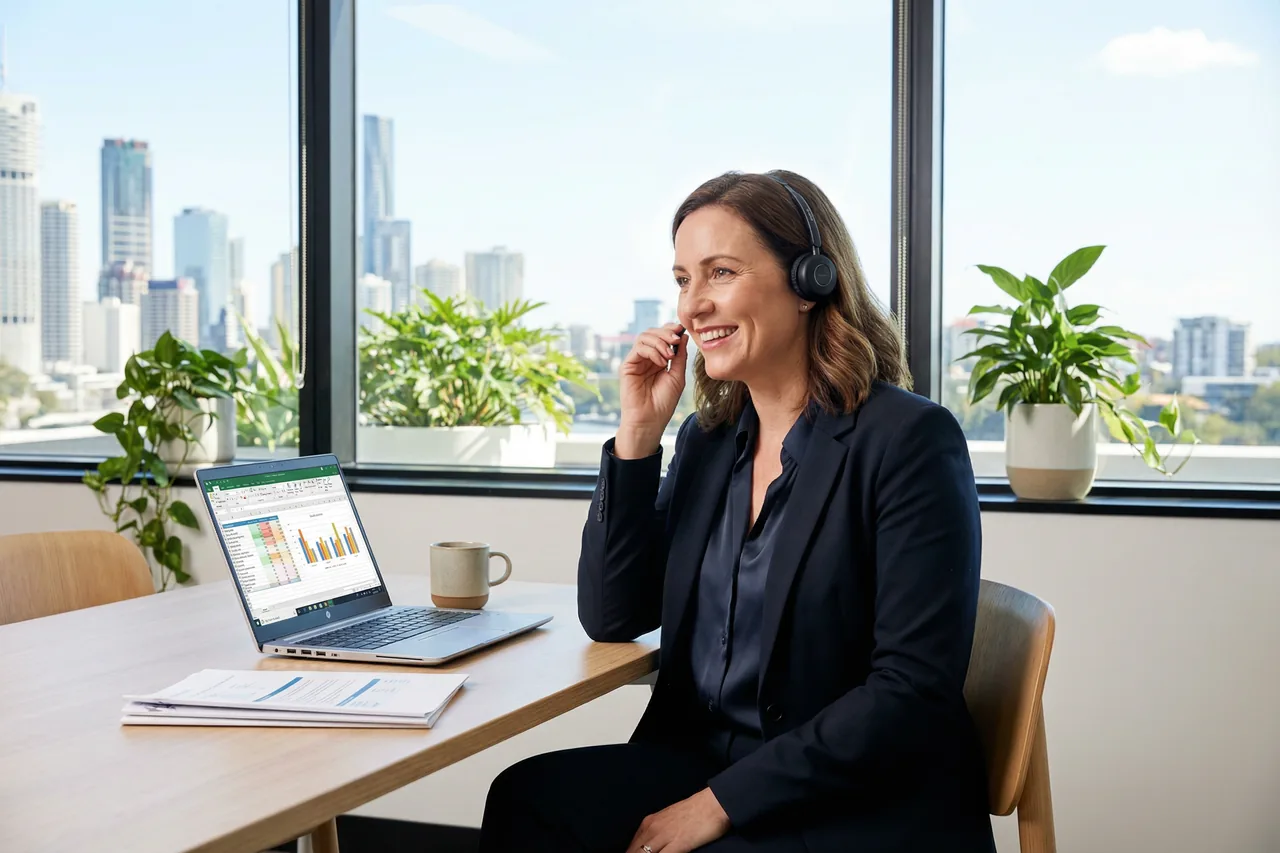 Accountant in a modern Brisbane office